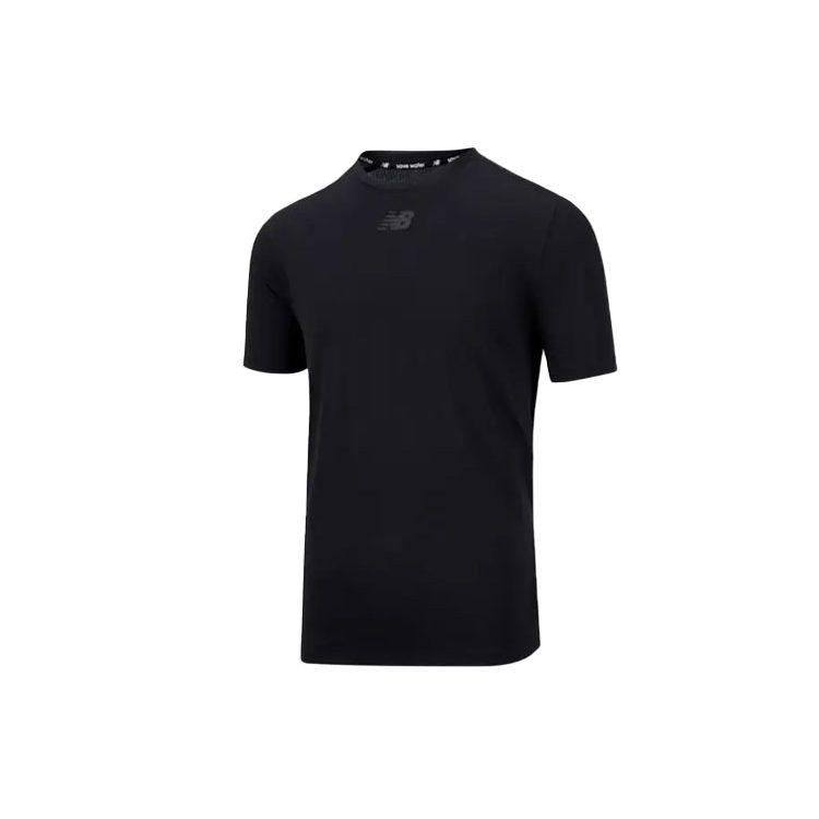 New Balance T Shirts Men's Black Crew Neck Moderate Straight Fit AMT31251-BKH
