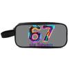 Colorful Number 67 Double Layered Fabric Pencil Case Handheld Design for Boys/Girls-Best Gift 3D Cartoon School Use Children