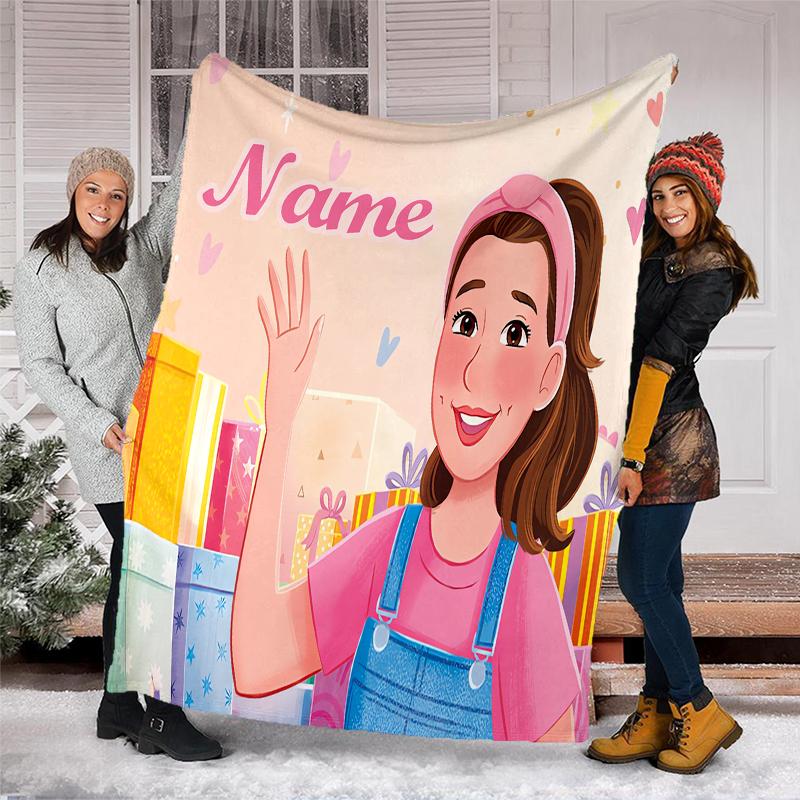 Personalized Custom Name Blanket - Ms. Rachel Print Design,Blanket for Sofa,Bed,Travel,Camping - Soft and Warm, Great Gift