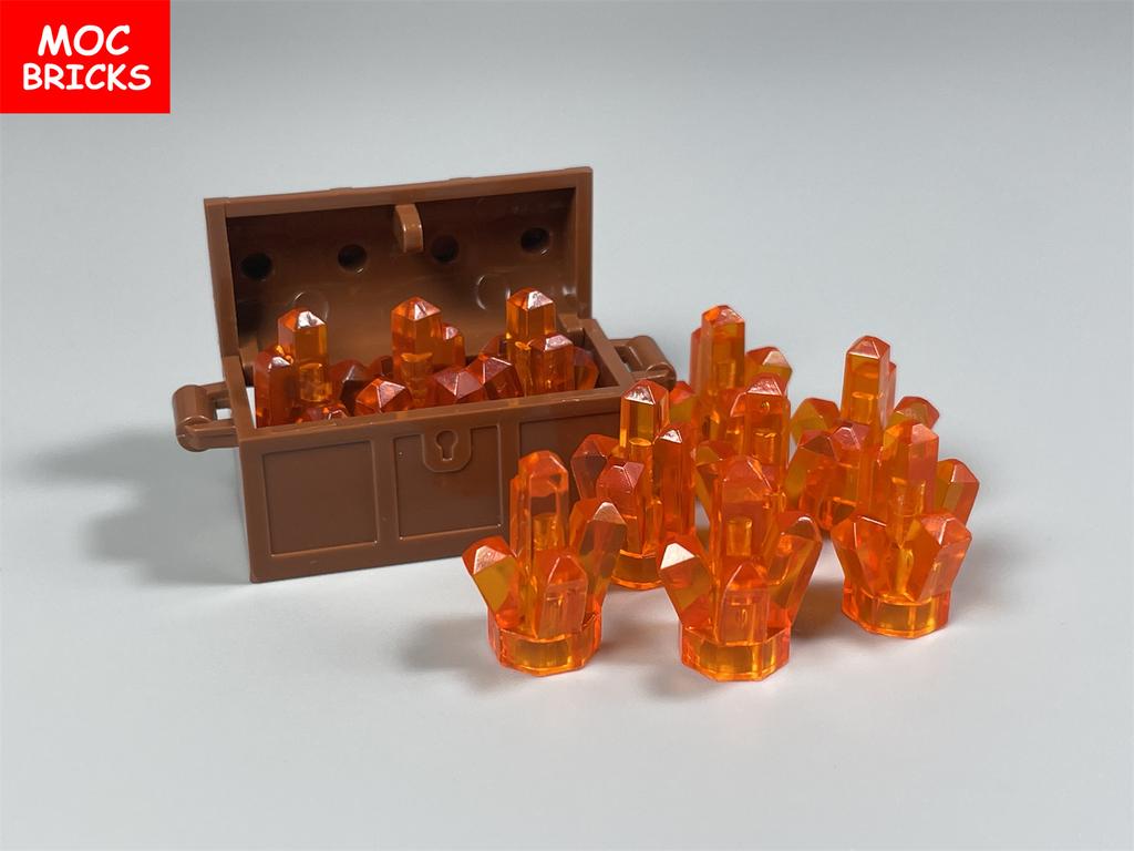 MOC Bricks Treasure Box Ore Trans Gem Precious Crystal Stone Building Blocks Educational Assembled Parts Toys For Kids Gift