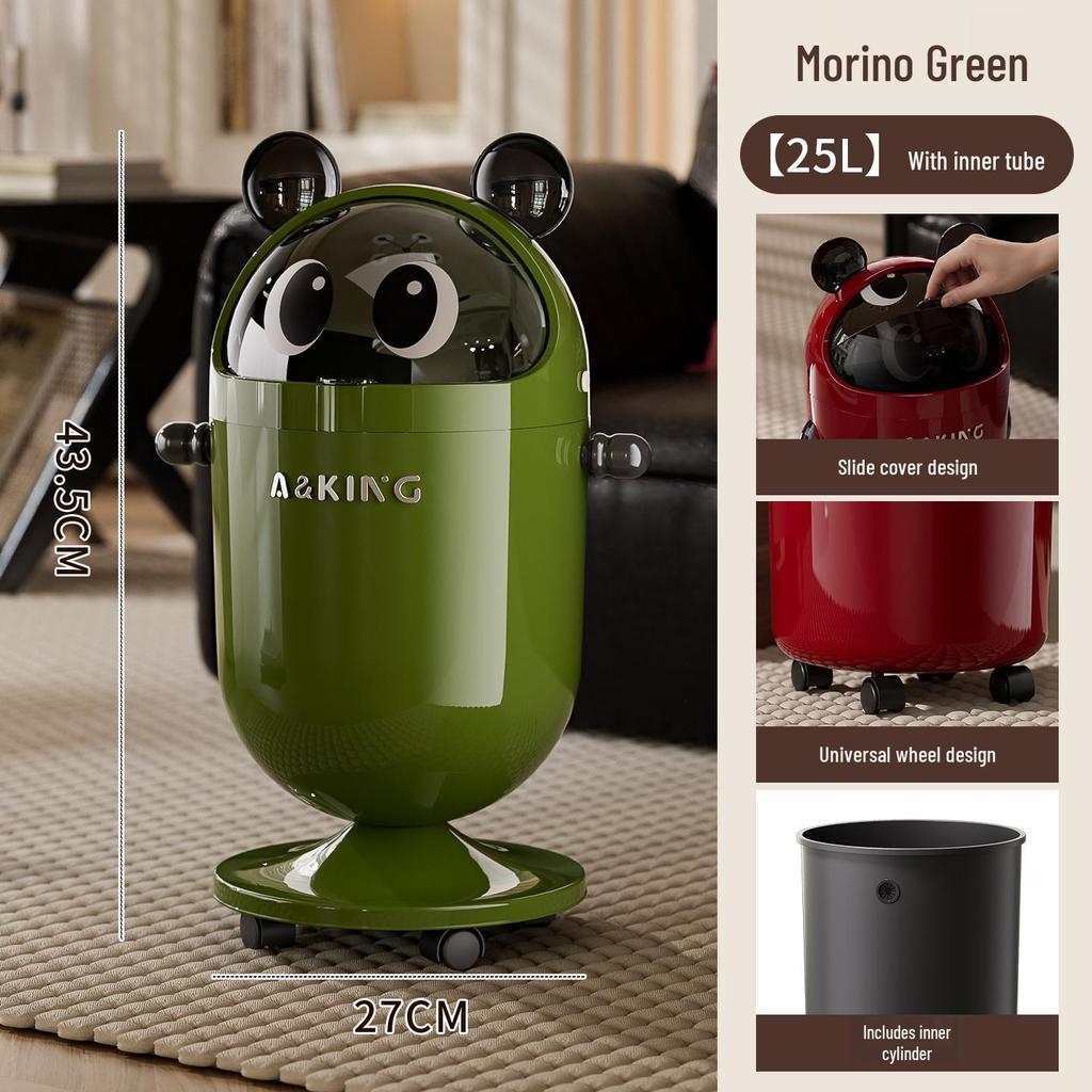 2026 High-End Large Capacity Trash Can with Wheels & Flip Lid for Living Room/Bedroom