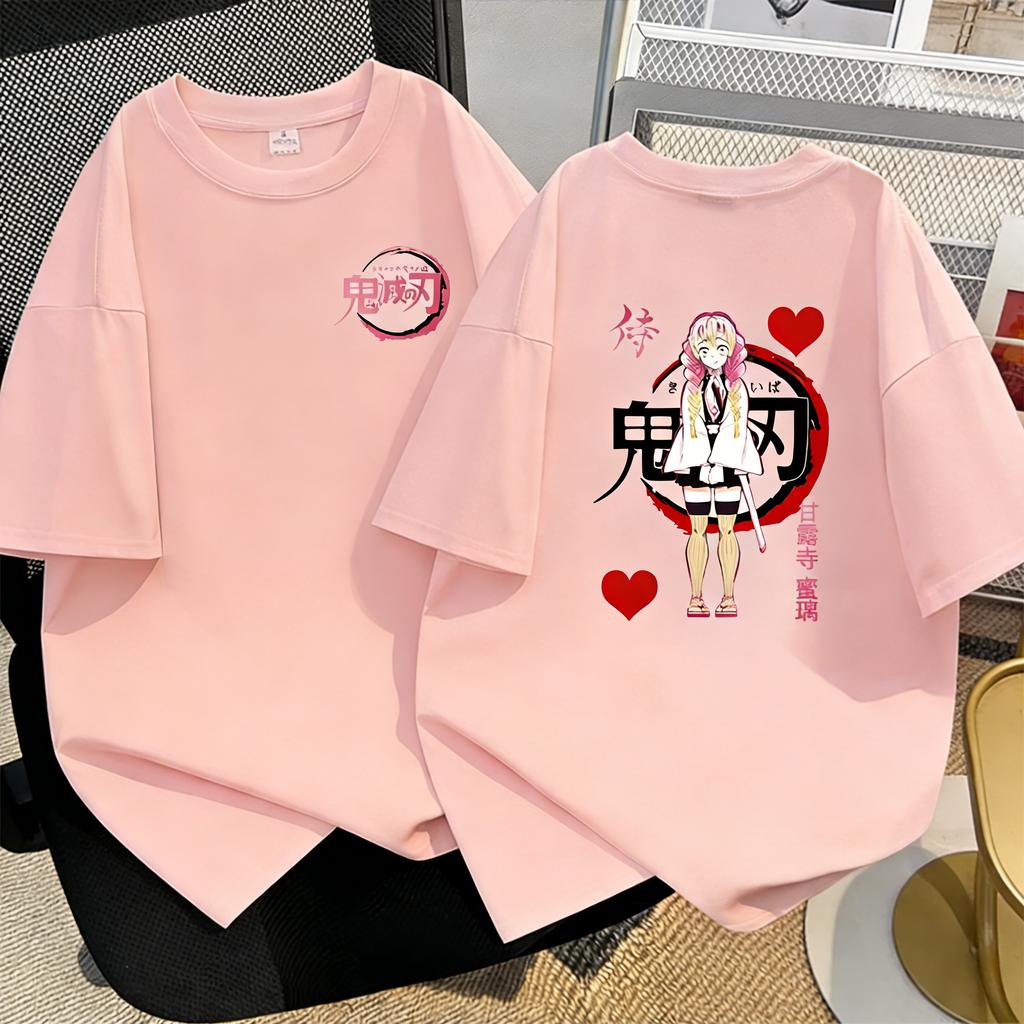Plus Size Demon Slayer Anime Printed Unisex and Women Tshirt Casual Summer Parent Child Top Fashion Street Wear Harajuku Style Y2K