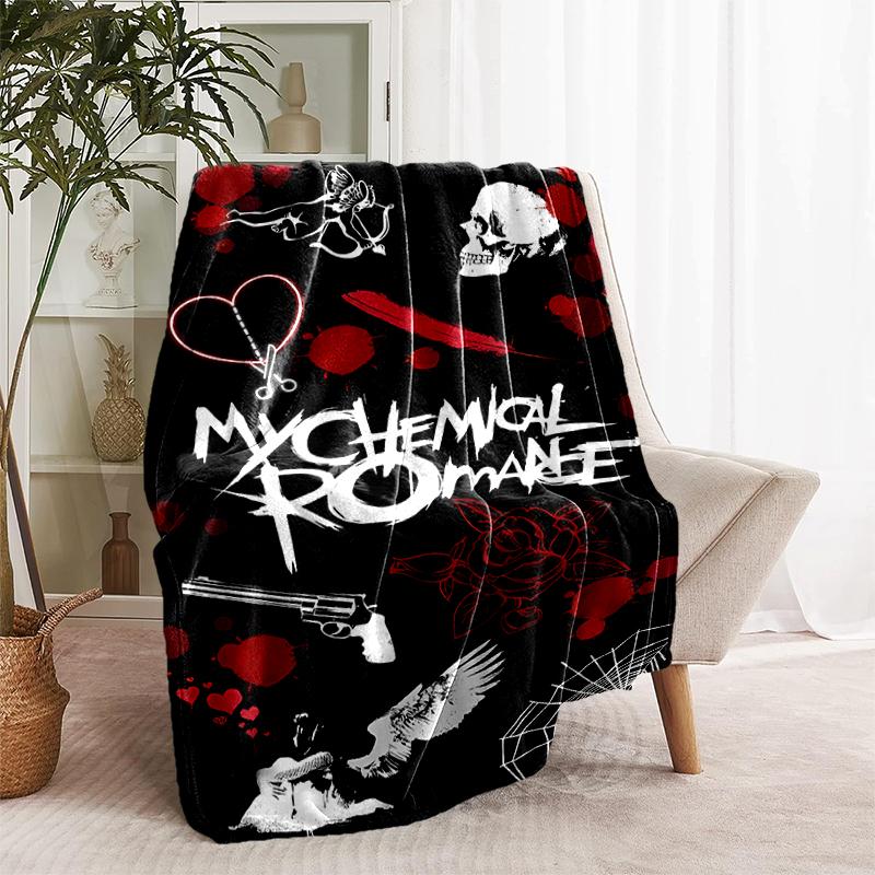 1pc Blanket My Chemical Romance Print Design, Lightweight Blanket for Sofa, Bed- Soft &Warm, Gift for All Seasons like Christmas, Halloween
