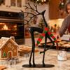 Black Reindeer Statues for Christmas Decoration Home Office Modern Xmas Figurines Elegant Holiday Table Centerpieces Statues