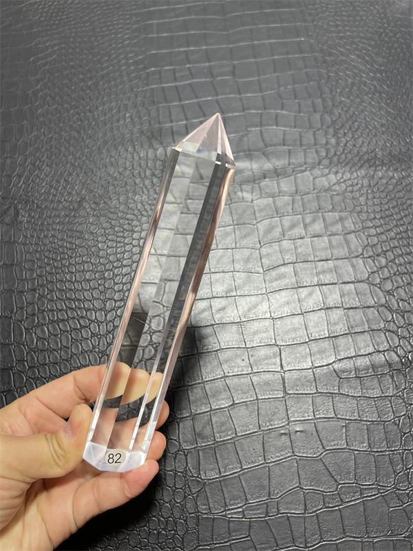 natural white smelting stone 8 side crystal point healing clear quartz crystal wand tower