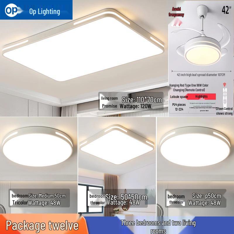 Ultra-Thin Minimalist LED Ceiling Light for Living Room, Dining Room, Bedroom - Modern Whole House Lighting Package
