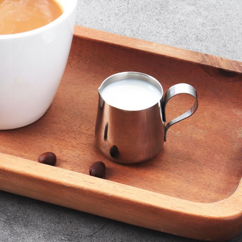 1Pieces 304 Stainless Steel Mini Milk Jugs Pointed Flower Jar Durable Small Milk Jigger Coffee Tool Outdoor Tableware