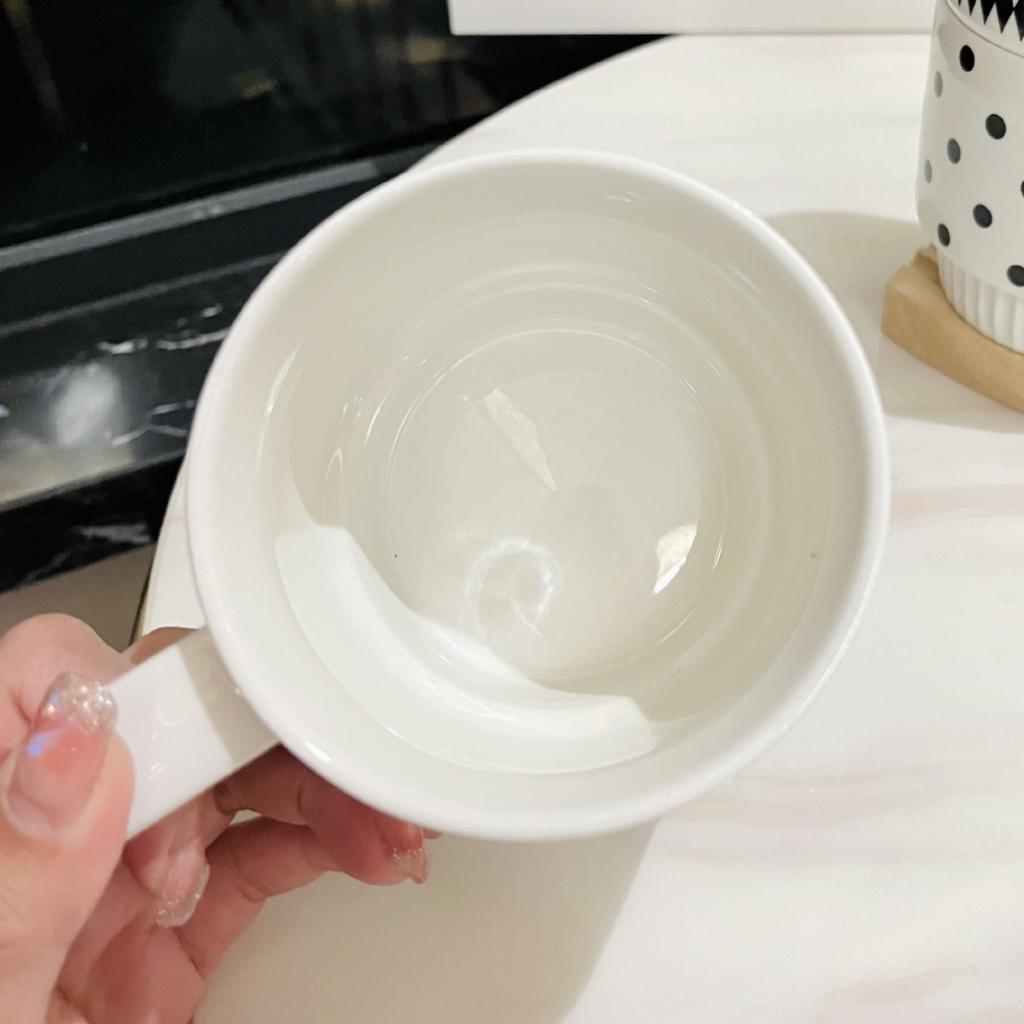 Ceramic Hepburn Retro Style Black and White Water Cup Household Stackable Cup Stackable Mug Set Souvenir