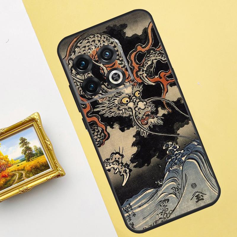 Japanese Dragon Art Case For Oneplus 10 Pro 9 Pro Ace 10T 9RT 8T Cover For Oneplus Nord 2 2T CE N10 N20 N300