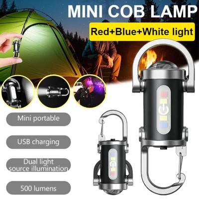 USB Wiederaufladbare Schlüsselanhänger-Taschenlampen EDC COB Arbeitsleuchte Taschenlampe Ultra Helle Mini Tragbare Laterne für Camping Wandern