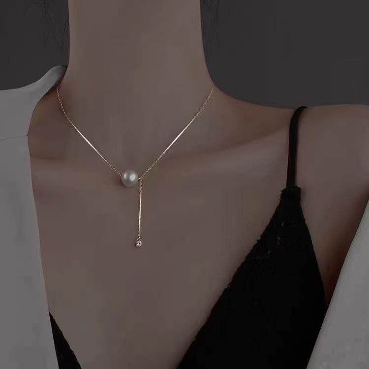 Antique Collarbone Chain, Pearl Necklace, Neck Chain, Summer Niche Versatile Personality Design Items
