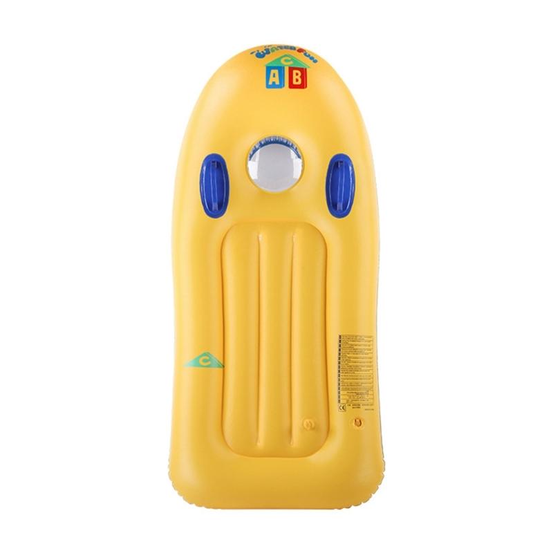 

Kids Surf Board Inflatable Water Float Toy Thickened Structure High Buoyancy Non Slip Surfaces Vibrant Yellow Easy To Carry Pool Ocean Fun 1
