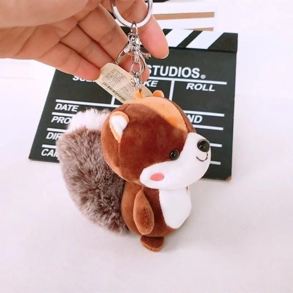 Cartoon Animal Plush Raccoon Keyring Soft Plush Hanging Ornament Holiday Gifts