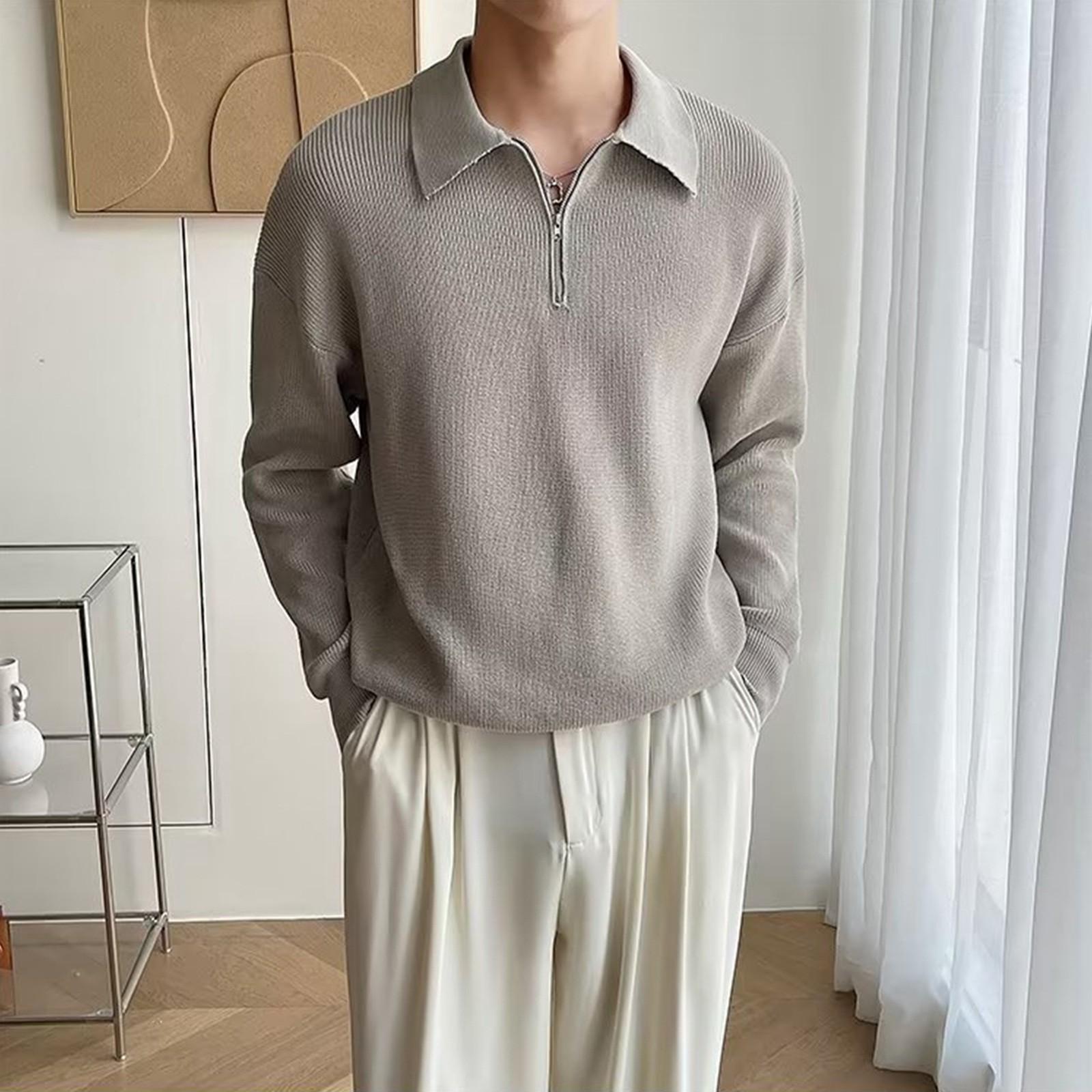 

Мужская рубашка с длинными рукавами, повседневная свободная однотонная рубашка L