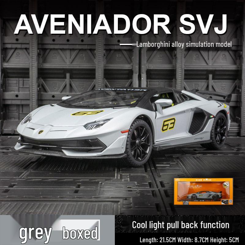 

Jianyuan Blue Lamborghini SVJ63 Kinalloy Pull-Back Toy Car with Sound and Light