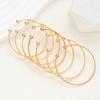 Stainless Steel 7 Pcs/Set Punk Bracelets for Women Girls Goth Heart Prints Metal Design Open Bangle Party Fashion Jewelry Gifts