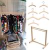Mini Wooden Clothes Rack Hangers Scarf Holder Dolls Clothes Stuffed Toys Scarf Holder Garment Organizer Doll Clothes Rack