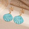 Sweet Shell Starfish Drop Earrings for Women Exaggerated Colorful Dangle Earrings Exquisite High-End Versatile Jewelry Gift 2025
