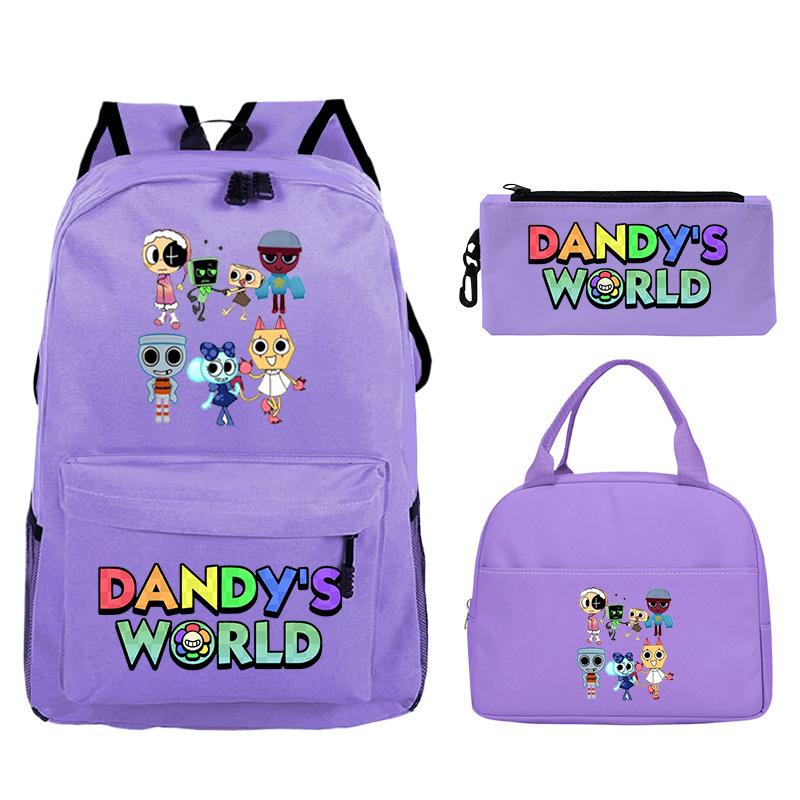 New Dandy's world game merchandise personalized printing primary and secondary school schoolbag three-piece set