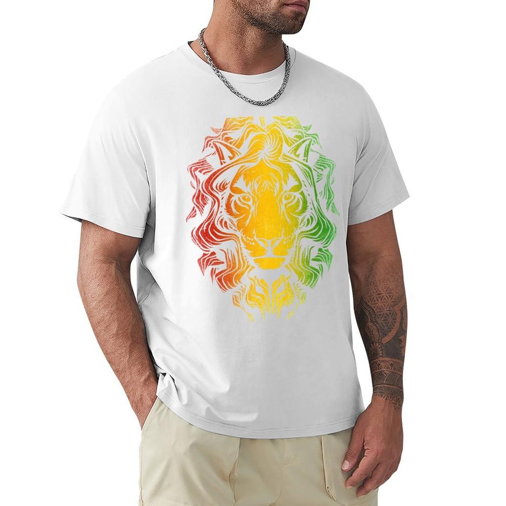 Rasta Reggae Lion TShirt Classic Print Short Sleeve Shirt