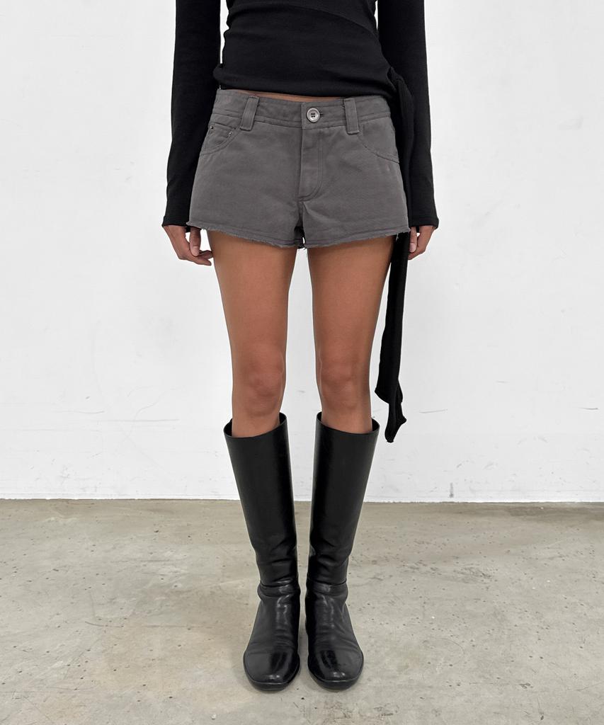 SANDRIC Distressed Short Pants_Charcoal