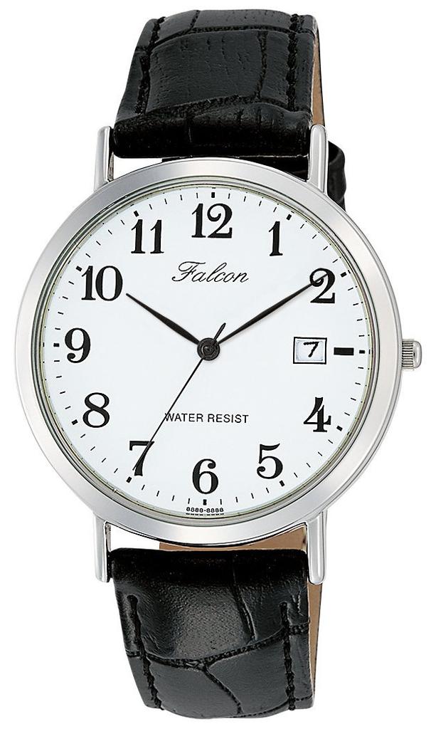 Citizen Analog Date Leather White Q&Q Men's Watch, Waterproof, Display, Strap, D020-304,