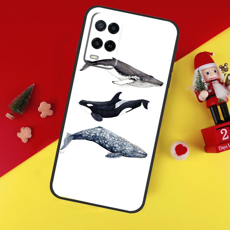 Shark and Killer Whale Case For Oppo A80 A60 A40 A15 A16 A17 A57 A94 A74 A54 A76 A96 A18 A38 A58 A78 A98 A6 A5 Pro