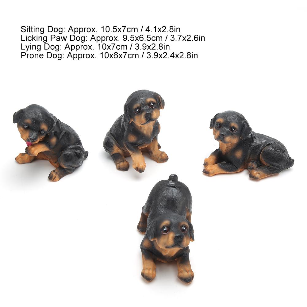 4PcsCelsiusSet   Cute Puppy Dog Statue Sculpture Ornaments Resin Craftwork Home Courtyard Garden Decoration