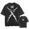 2026 Anime Demon Slayer Maglietta Lavata Retrò Uomo e Donna Estiva Morbida Traspirante Moda Top Streetwear Maglietta Gadget