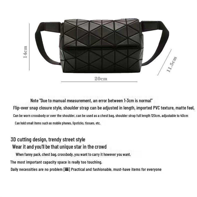 Women's Geometric Diamond Pattern Round Crossbody & Waist Bag