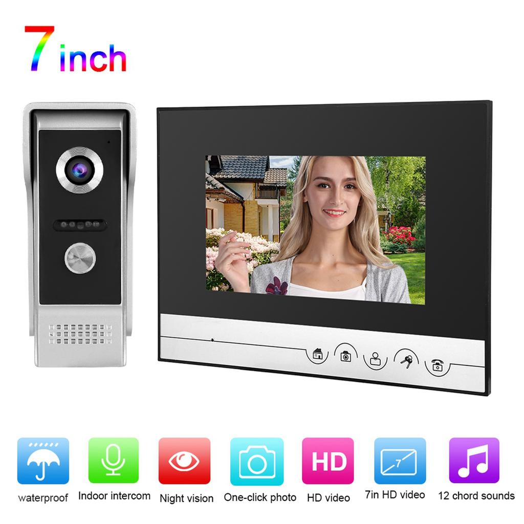 7in TFT Video Intercom Doorphone System Intelligent Access Door Camera 110‑240V
