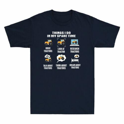 Trucker Things I Do In My Spare Time Farmer Tractor Funny Men T-shirt Black Tee M