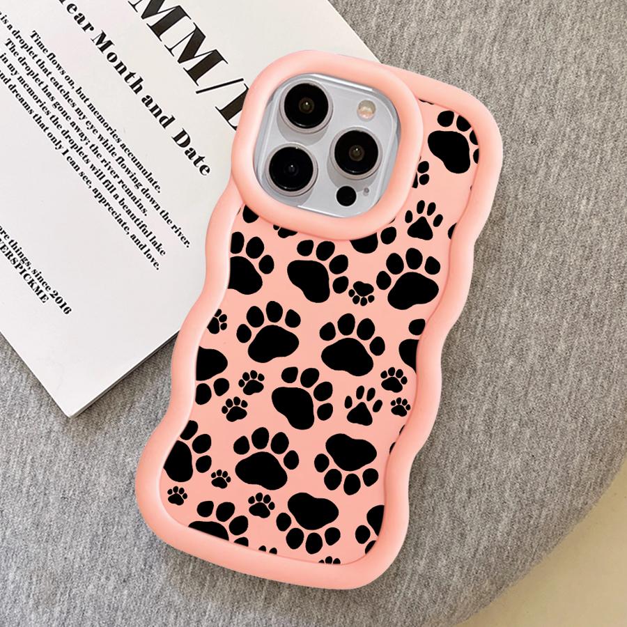 Cute Pet Paw Prints Soft Phone Cover Case for iPhone 11 8 16 Pro Max 14 15 Plus 12 XR 17 Air 13