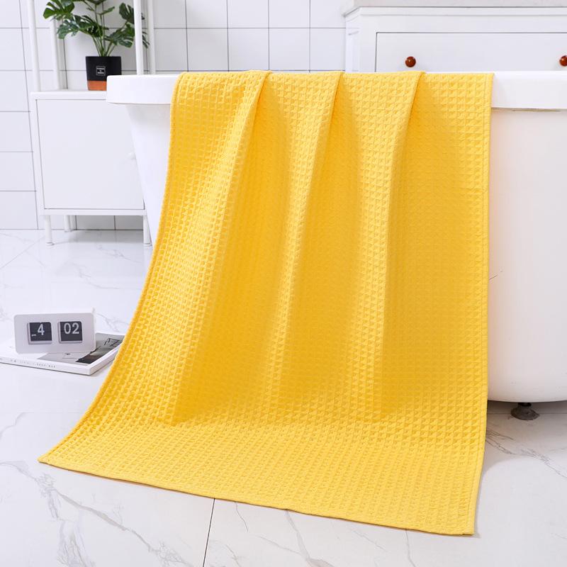 Waffle bath towel pure cotton absorbent quick drying wool