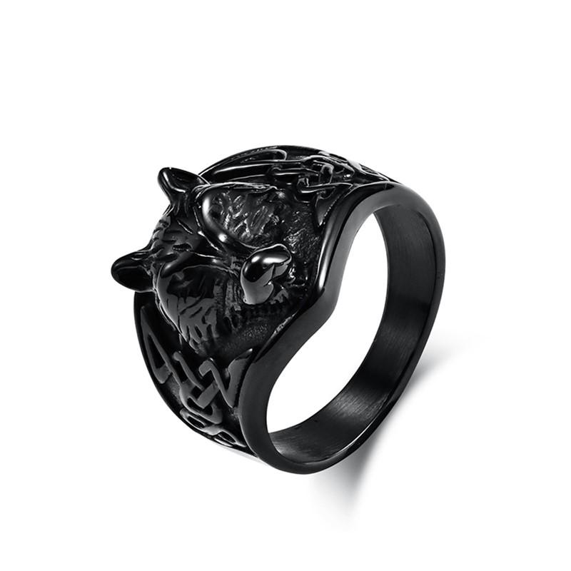 Vintage Viking Celtic Wolf Ring for Men Women Size 7-12