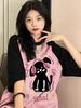 Women's Plus Size Retro Color Block Raglan Short Sleeve Cotton T-shirt