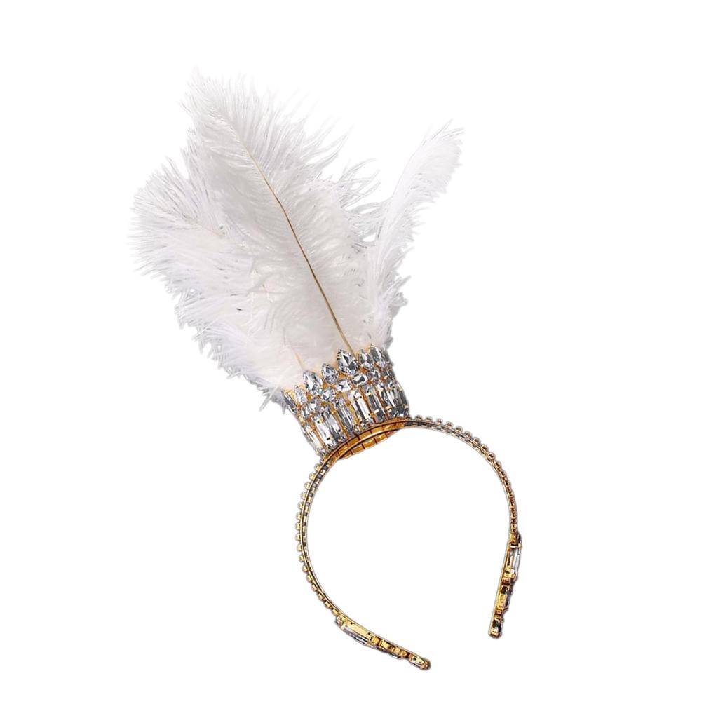 Fashionable Feathers and Diamonds Hairpieces Adjustable Fit Hair Decoration Accessory for Party and Wedding Supplies