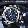 LIGE Men's Multifunctional Waterproof Quartz Chronograph Watch