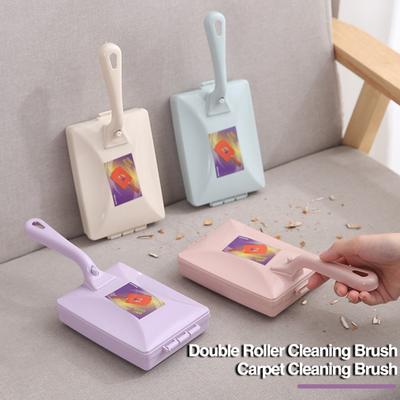 Double Roller Cleaning Brush Long Handle Multi-functional Carpet Clothes Bedding Blanket Dusting Scrubber Cleaner Tool Household Supplies