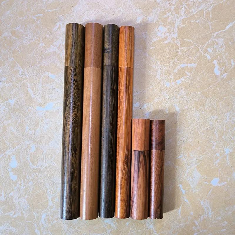 Wooden 5g/10g/20g Rosewood Incense Sticks Storage Tube Portable Wood Box, Can Put 10cm/21cm Sandalwood OUD Incense