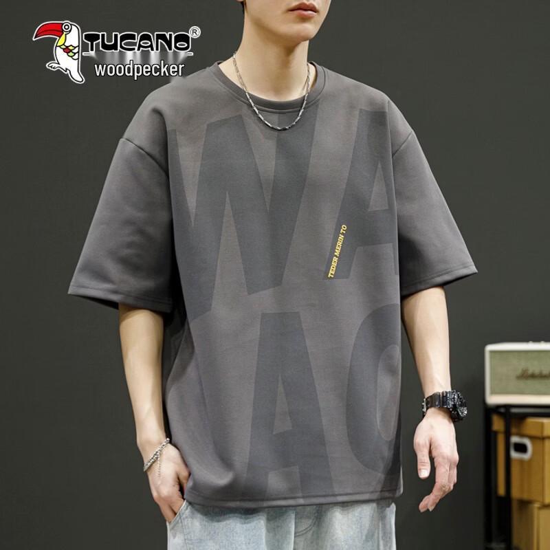 TUCANO Men s Trend Letter Print Ice Silk Short Sleeve T-Shirt M