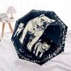 Bulldog  pattern, automatic folding umbrella, portable and foldable design, 8 ribs, a Christmas or birthday gift.
