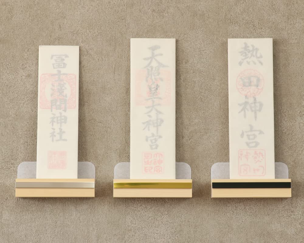 Modern Shinto Shrine "Gold Line" Black Wall-Mounted