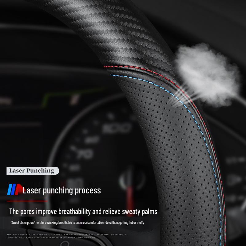 Xpeng Car Genuine Leather Steering Wheel Cover for P7, P5, G3, G9 - Ultra-thin, Four Seasons