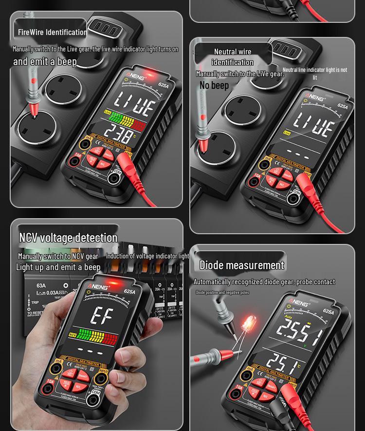 Rechargeable High-Precision Smart Digital Multimeter - Multifunctional, Fully Automatic, Anti-Burnout Electrician Tool.