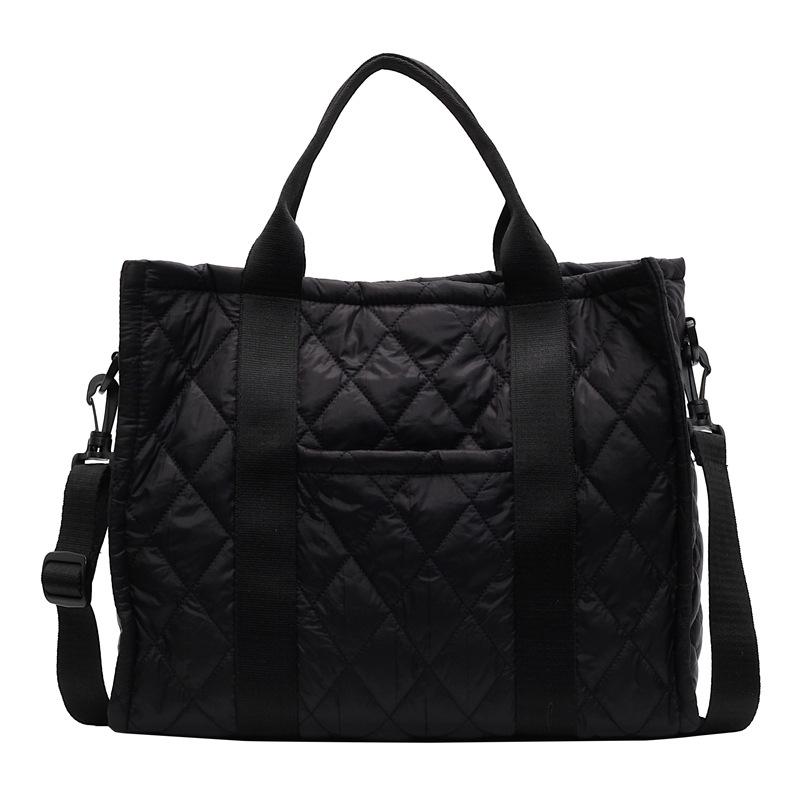 Bag Women's Korean Ins Cotton Bag 2025 New Diamond Large-capacity Portable Tote Bag Commuter Shopping Shoulder Bag