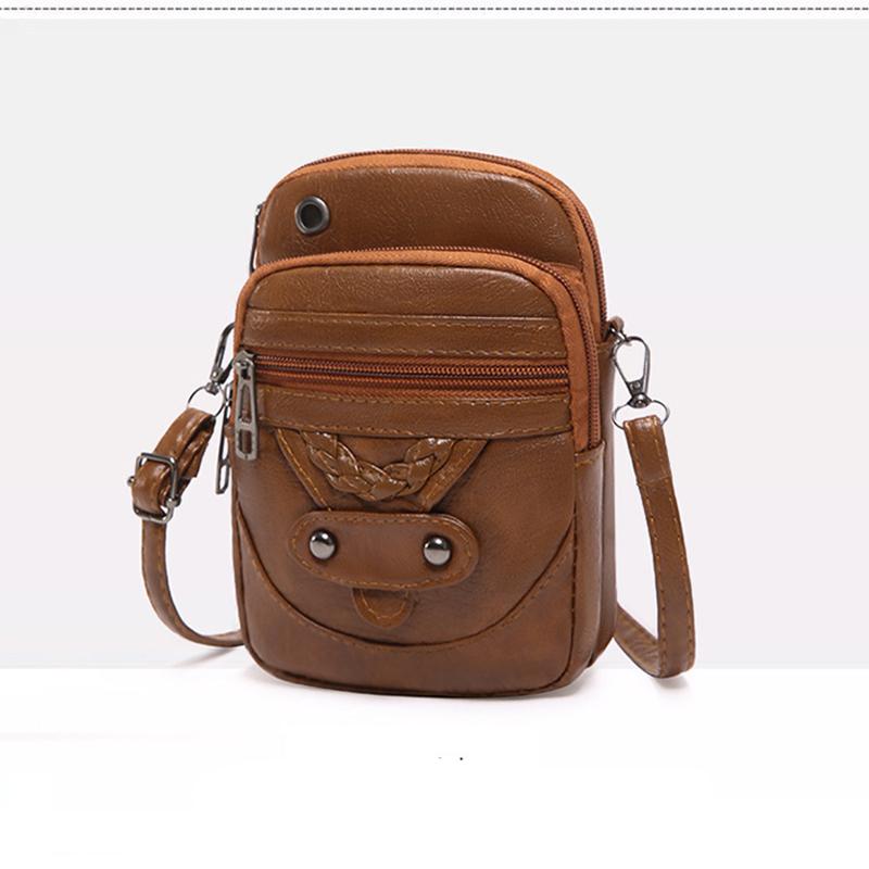 Multifunktionale kleine Umhängetasche aus weichem PU-Leder für Damen, Vintage-Designer, Handy-Geldbörse, kleine Umhängetasche für Damen