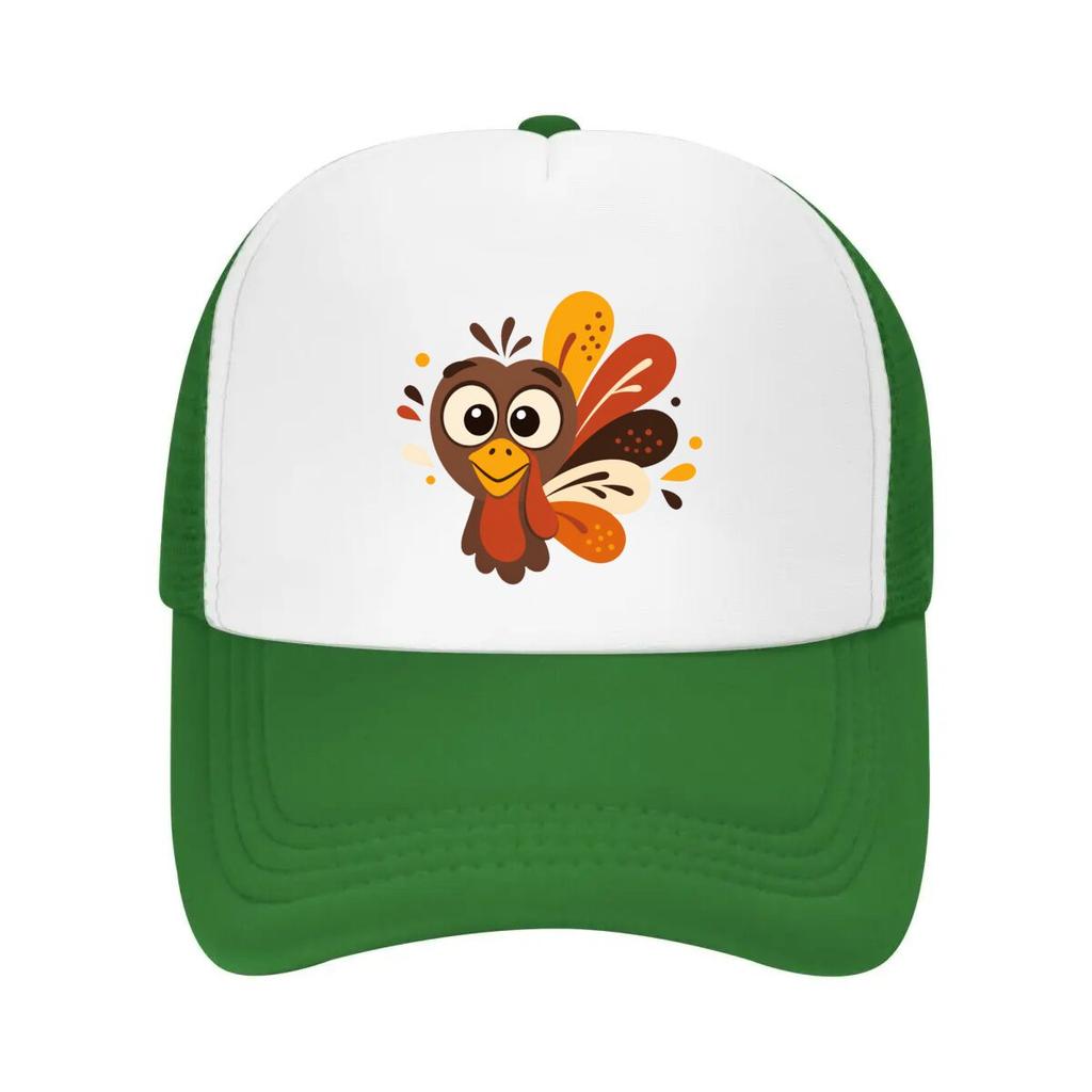 Playful Thanksgiving Bird Face Graph Mesh Baseball Cap Casual Hat Outdoor For Womens Unisex FeUnisex