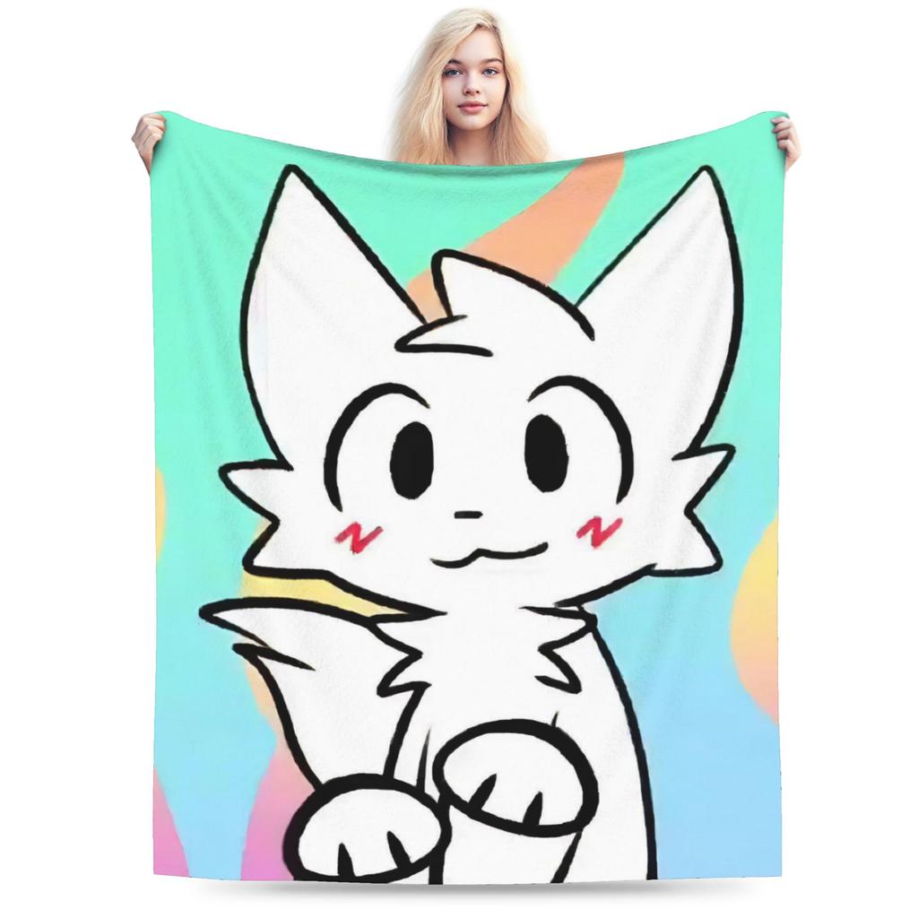 Boykisser Silly Cat Blankets Fleece Spring Autumn Cartoon Portable Super Soft Throw Blankets for Bedding Outdoor Quilt