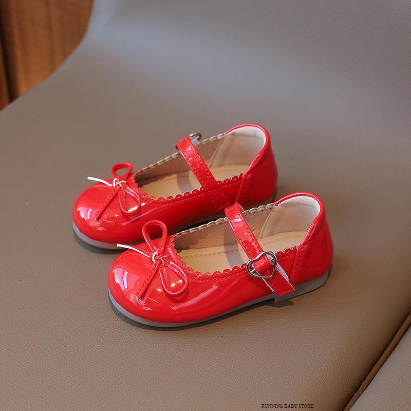 

New Candy Color Spring Girls Dance Shoes Patent Leather Children Flats Comfortable mary janes Baby Girl Garden Shoes I01181 21 красный